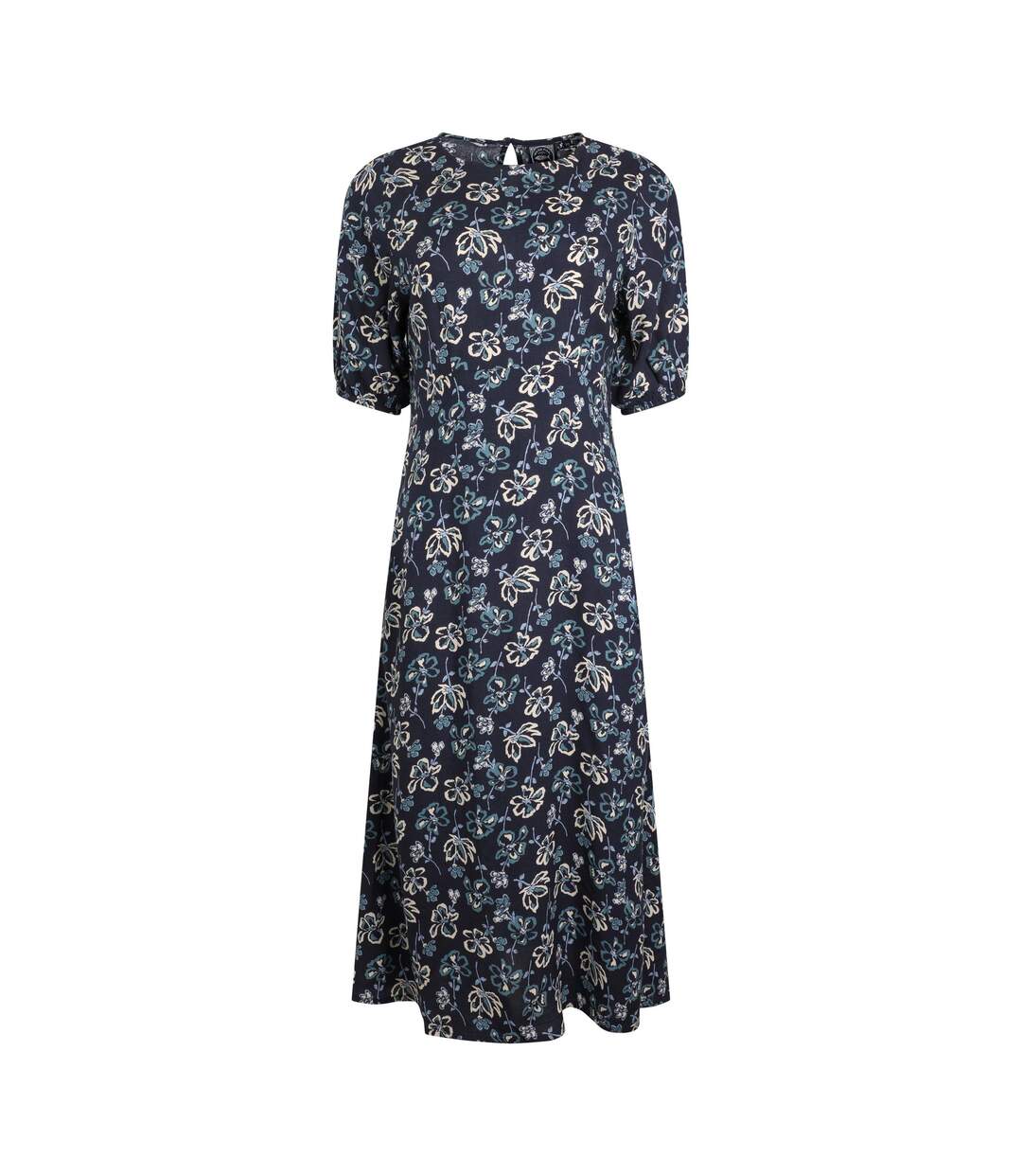 Womens/ladies everly floral eco liva midi dress black iris Weird Fish-1