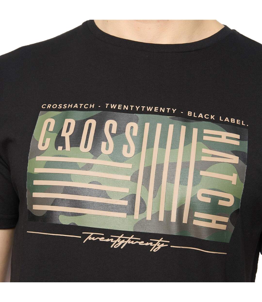 Mens wenfore t-shirt black Crosshatch-3