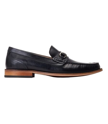 Mens Madison Leather Loafers Black Base London