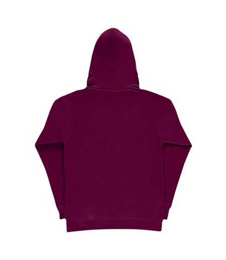 Ladies/womens Plain Hooded Sweatshirt Top / Hoodie Burgundy SG
