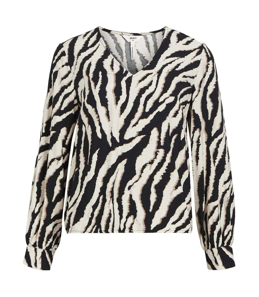 Blouse Manches Longues Motif/style Imprimé Zèbre Femme Marron Noir Elevate-2