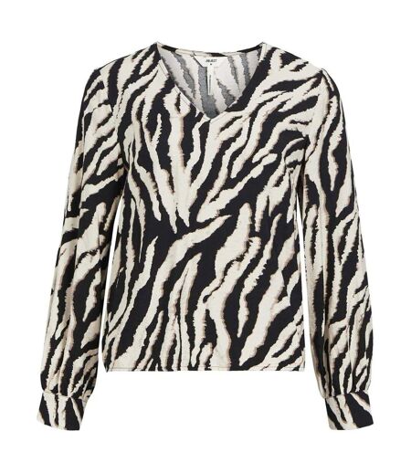 Blouse Manches Longues Motif/style Imprimé Zèbre Femme Marron Noir Elevate