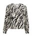 Blouse Manches Longues Motif/style Imprimé Zèbre Femme Marron Noir Elevate-2