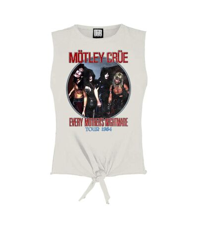 Womens/ladies every mothers nightmare motley crue vintage crop top white Amplified