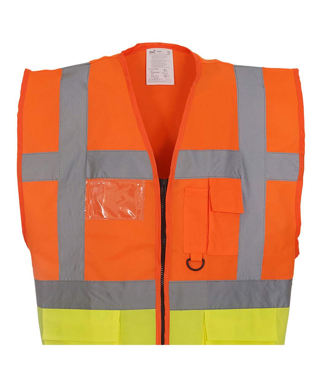 Gilet haute visibilité executive adulte orange fluo / jaune fluo Yoko-2