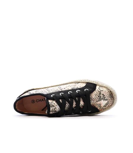 Baskets noir/rose femme chattawak paco