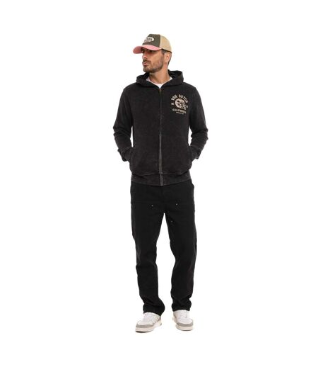 Sweat zippé homme à capuche french terry effet acid wash Viny Vondutch