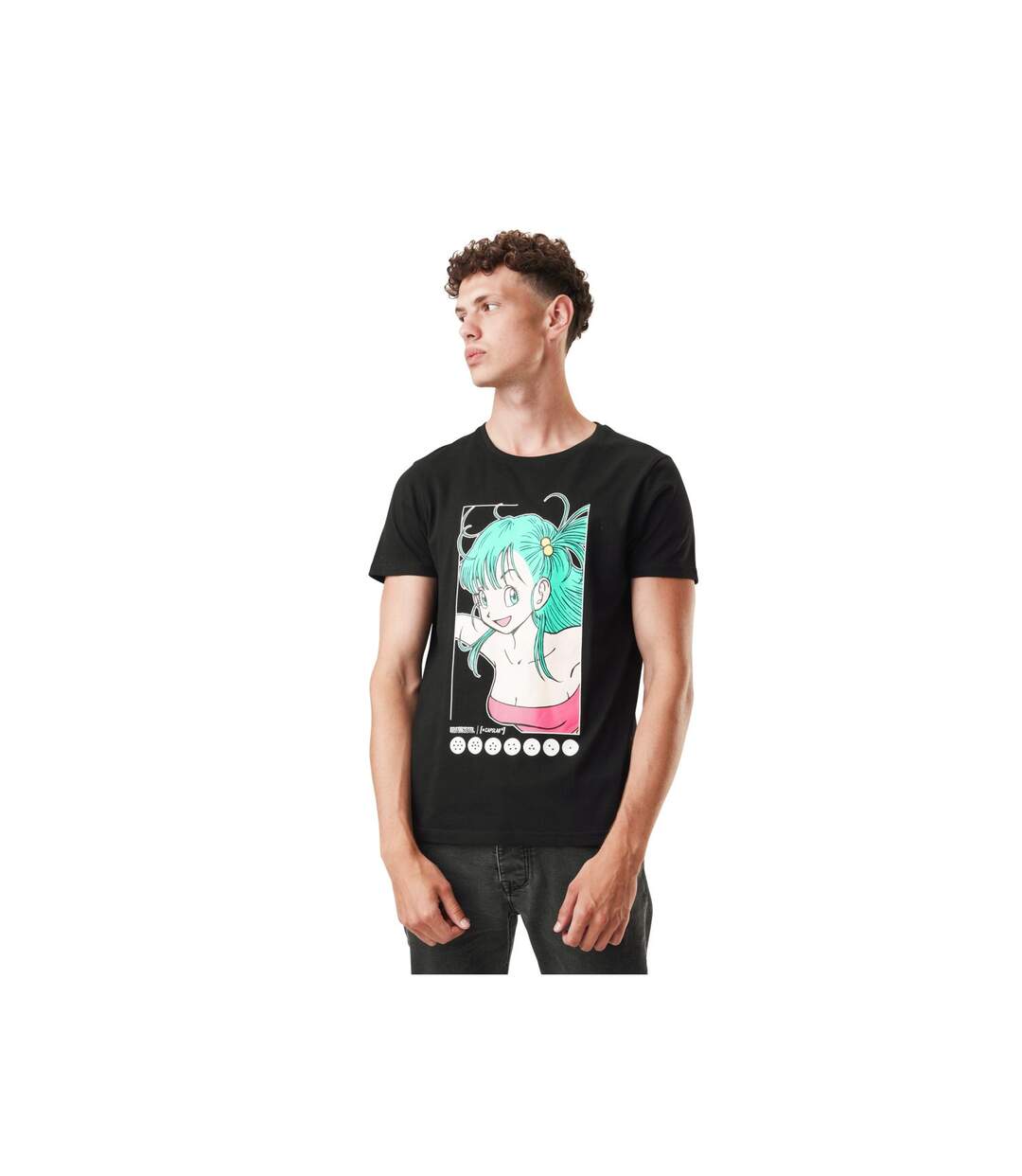 T-shirt homme en coton col rond Dragon Ball Bulma Capslab-1