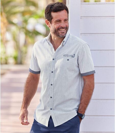 Pack of 2 Men's Summer Shirts - Coral Blue 