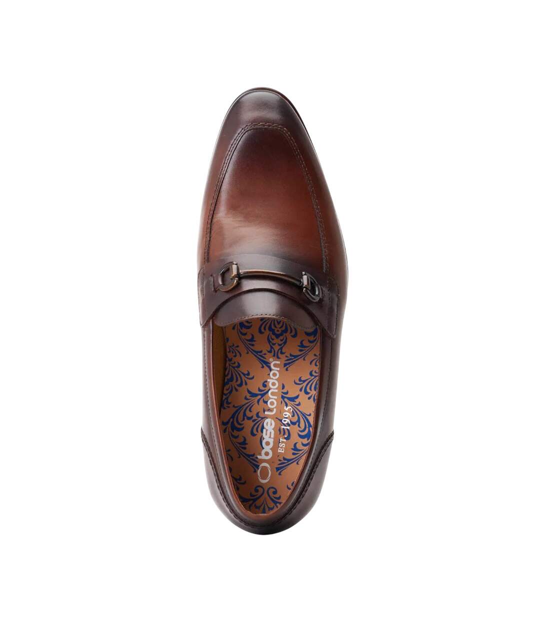 Mens Russo Buckle Leather Loafers Burnt Brown Base London-4