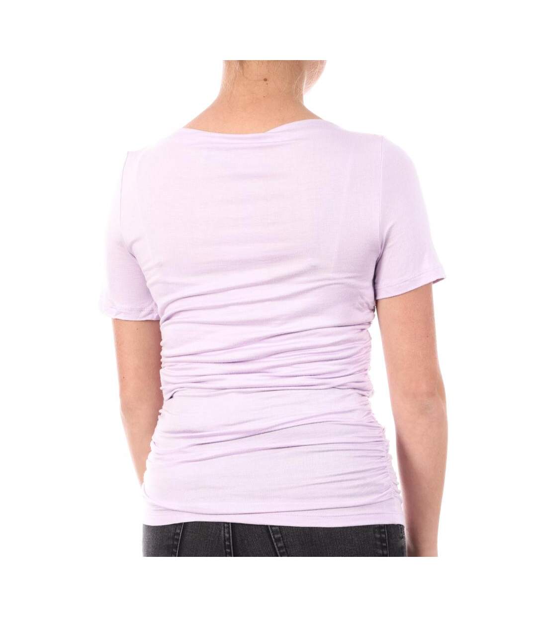T-Shirt mauve femme vero moda saanvi-2