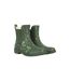 Womens/ladies Flowers Rubber Ankle Wellington Boots Khaki Green Mountain Warehouse-1
