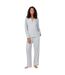 Ensemble De Pyjama Long Motif/style Passepoil Contrasté Femme Gris DKNY-2