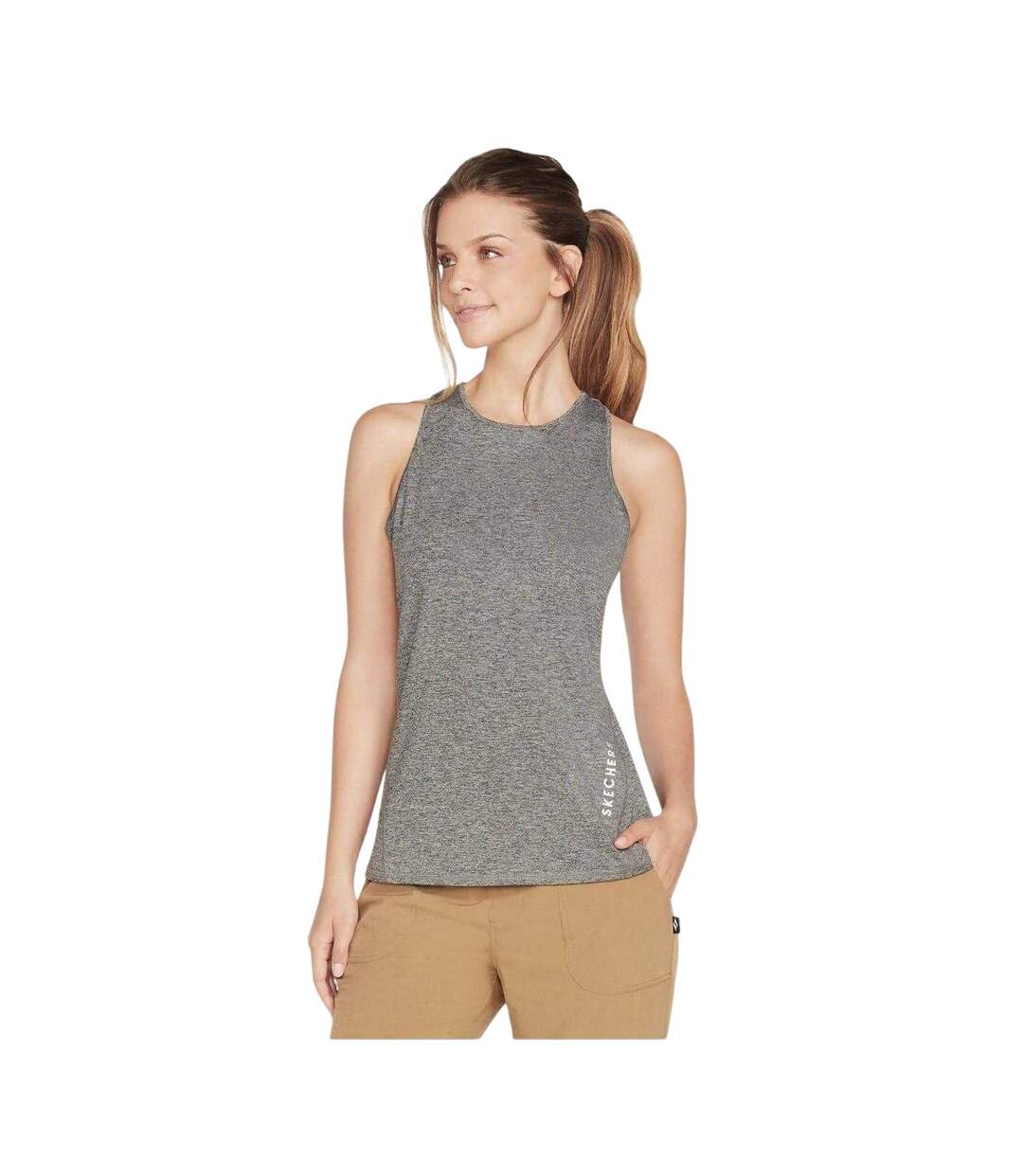 Womens/ladies Blissful Diamond Tank Top Black Skechers-1
