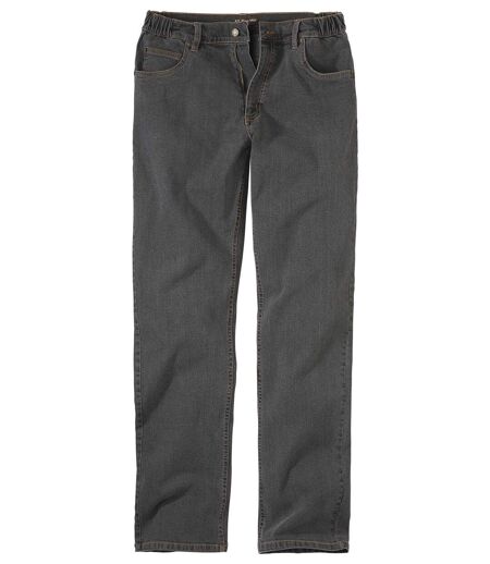 Men's Grey Semi-Elasticated Jeans