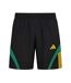 Mens Fleece Striped Track Shorts Black Yellow Adidas-1