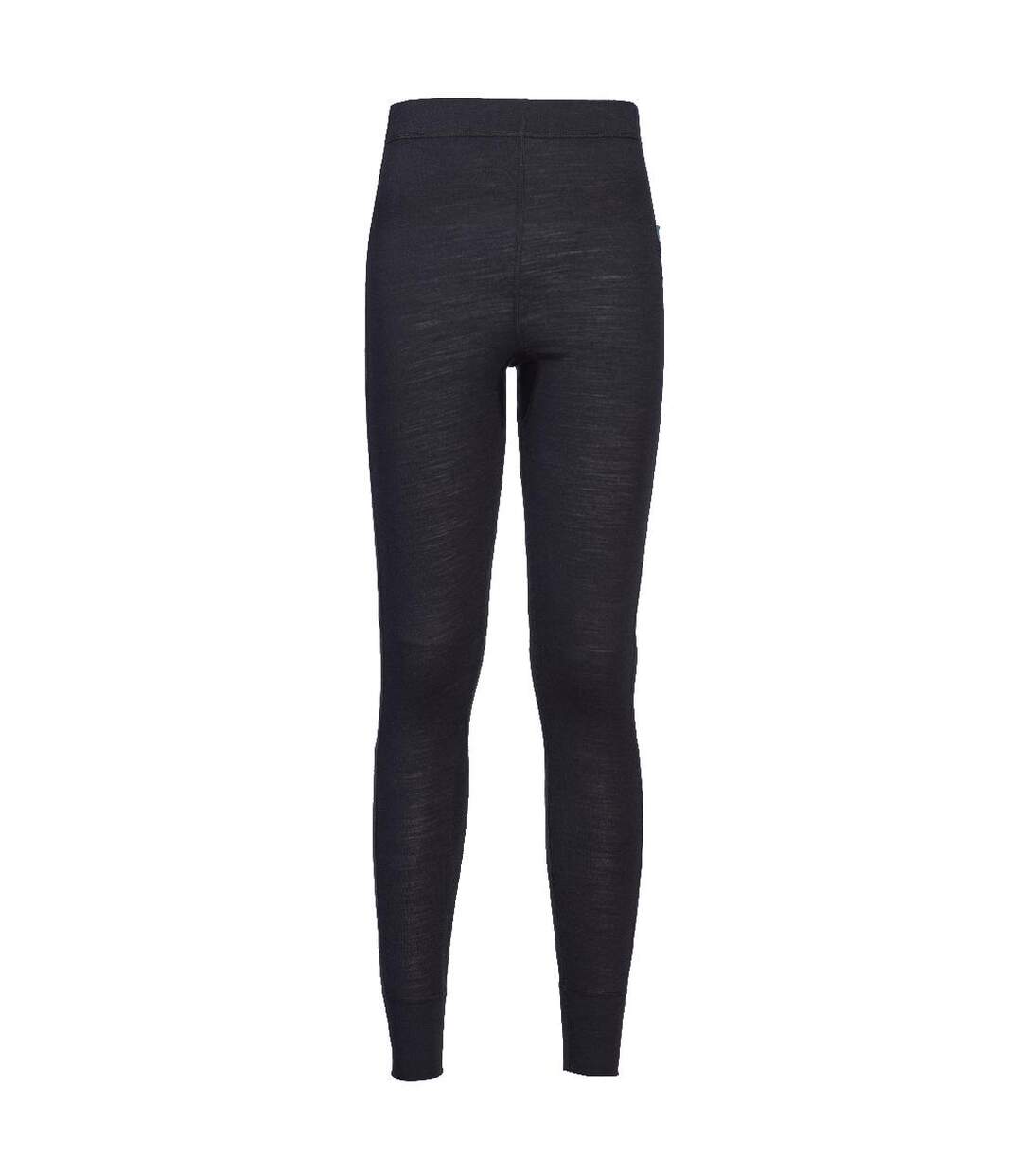 Unisex Adult Merino Wool Base Layer Leggings Black Portwest-1