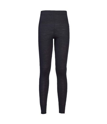 Unisex Adult Merino Wool Base Layer Leggings Black Portwest