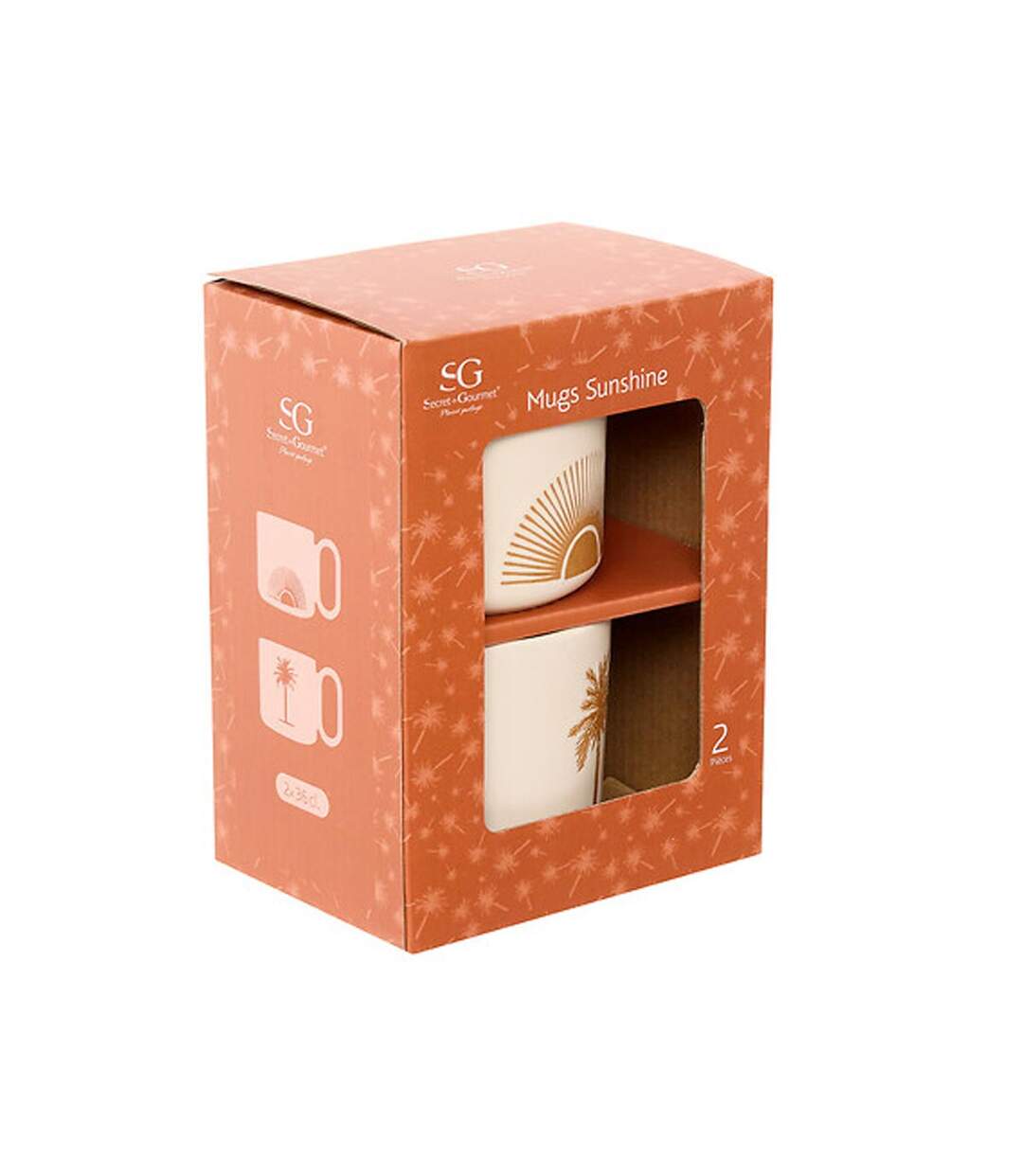 Coffret 2 Mugs Sunshine 36cl Beige-5