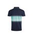 Mens sunbury striped pique organic polo shirt aquamarine Weird Fish-2
