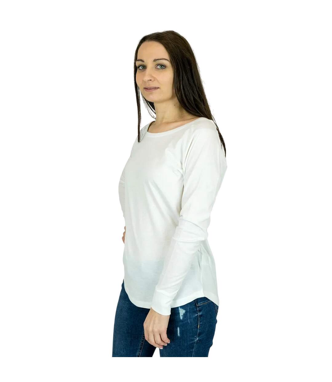 T-shirt Manches Longues Femme Blanc Mantis-1