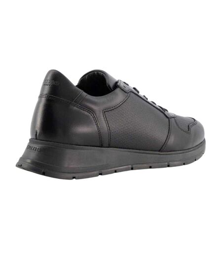 Mens Treats Plain Leather Trainers Black Dune London