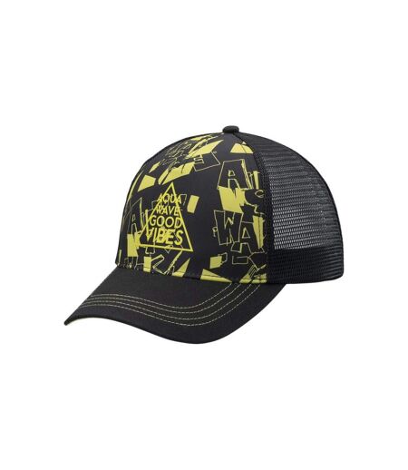 Childrens/kids Albar Baseball Cap Black Green Aquawave