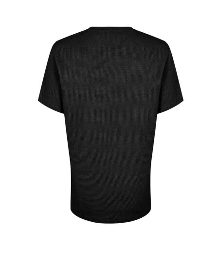 Mens Logo Waffle Crew Neck Regular T-shirt Black Firetrap