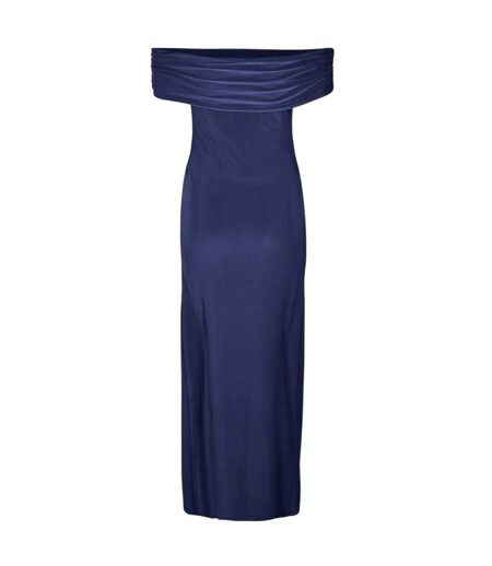 Robe Longue Motif/style Ruché Femme Bleu Marine Biba