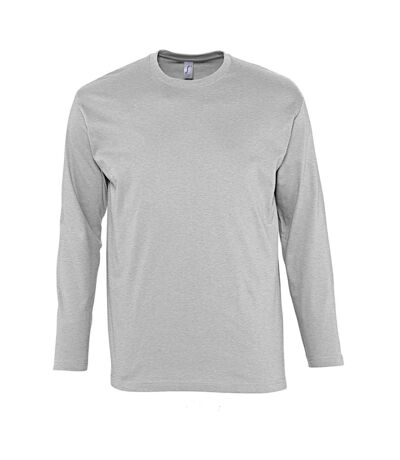 SOLS Mens Monarch Long Sleeve T-Shirt (Grey Marl) - UTPC313
