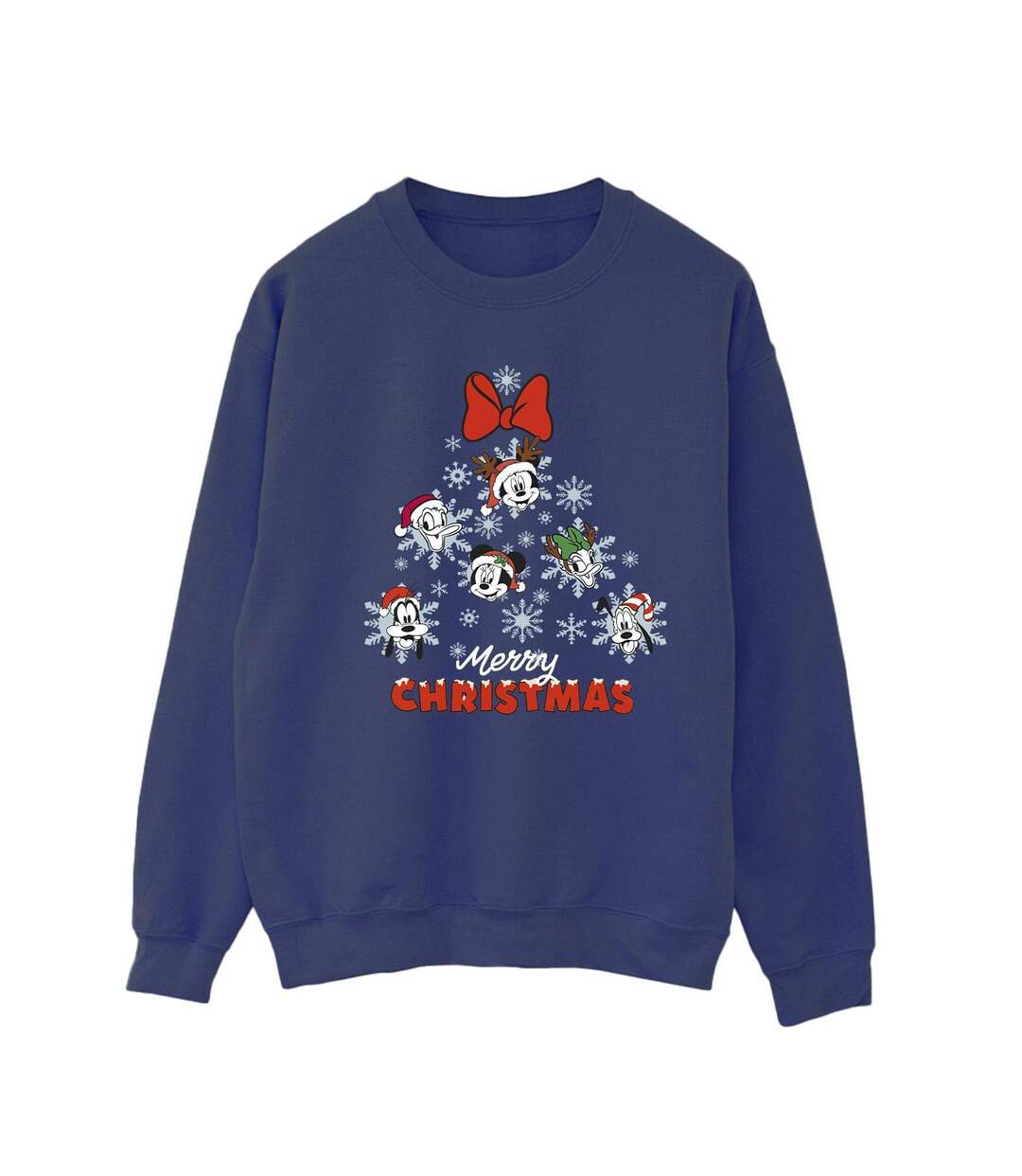 Disney Sweatshirt Womens/Ladies Mickey Mouse And Friends Christmas Tree (Bleu marine) - UTBI29363-1