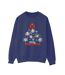 Disney Sweatshirt Womens/Ladies Mickey Mouse And Friends Christmas Tree (Bleu marine) - UTBI29363-1