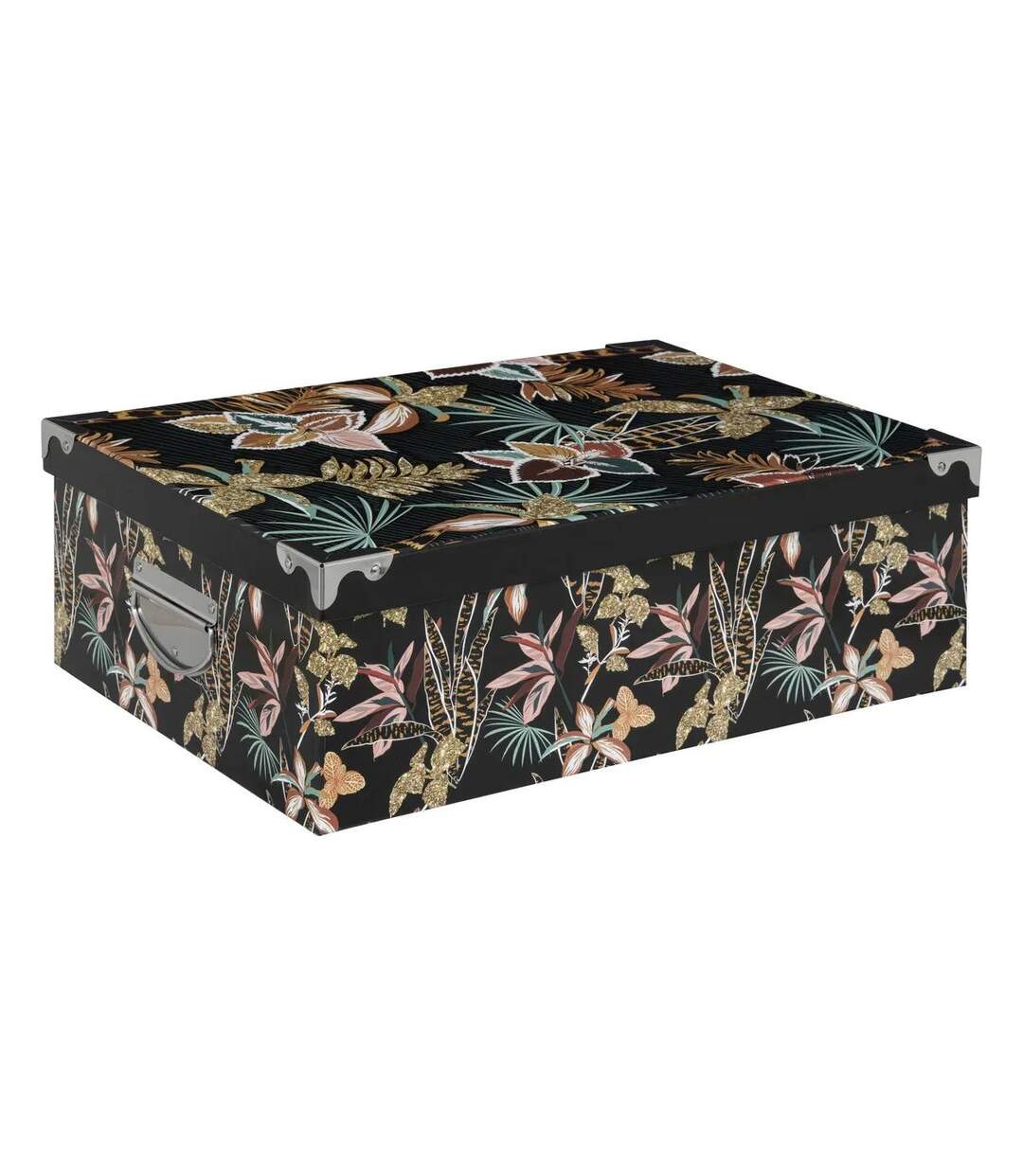 Lot de 6 Boîtes de Rangement Jungle 48cm Noir-2