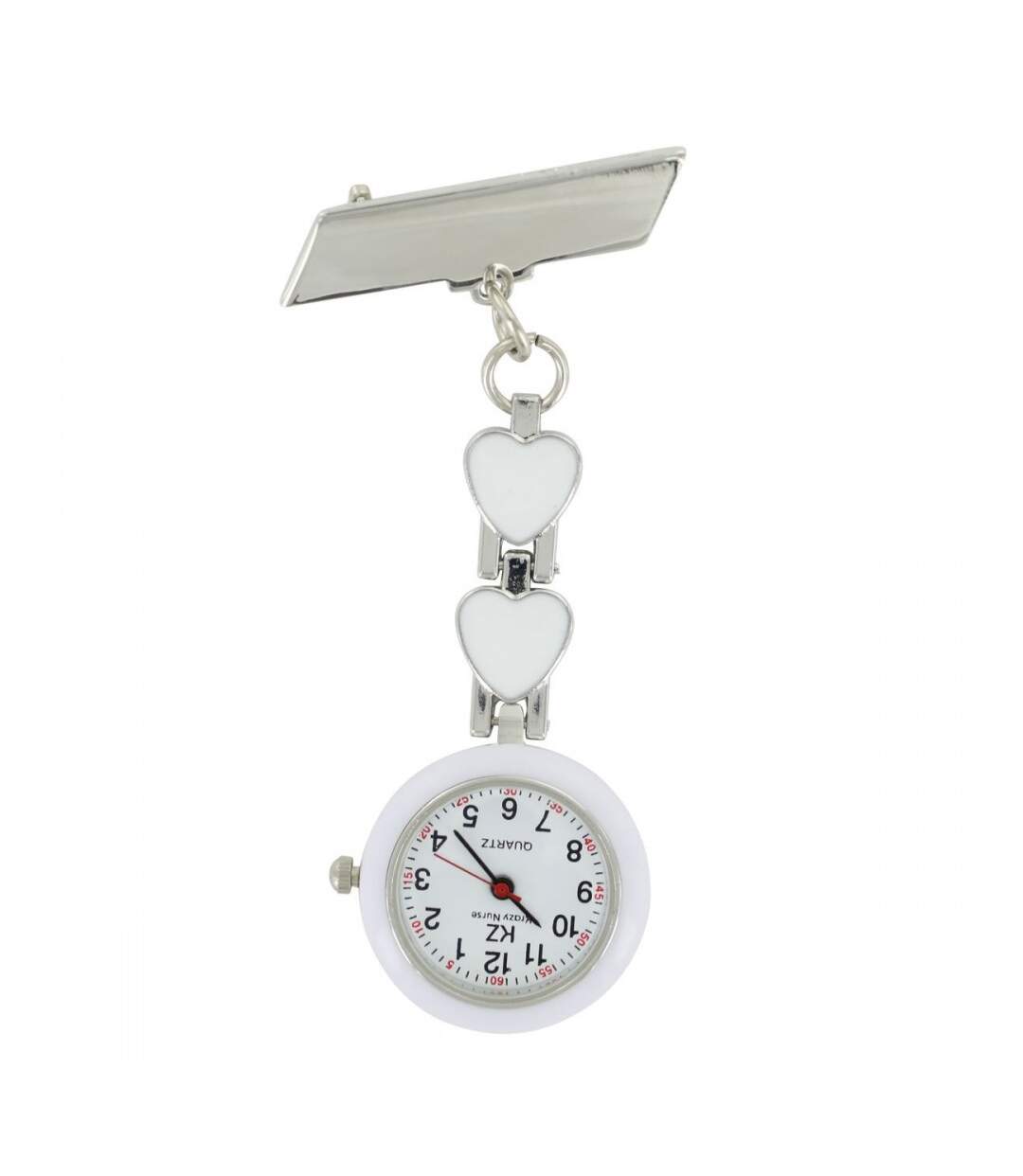 Montre Infirmière Coeur en Métal Blanc KRAZY-1