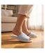 OZABI-Pantoufle Mule Femme Pack 2 Paires Tissu Gaufre Bout Ouvert-3