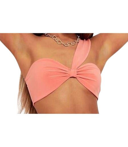 Womens/ladies Cross Strap Bralette Coral Melange Missy Empire