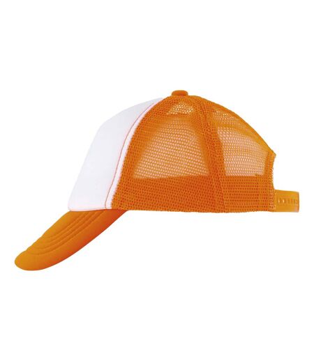 Casquette de baseball bubble enfant blanc / orange néon SOLS