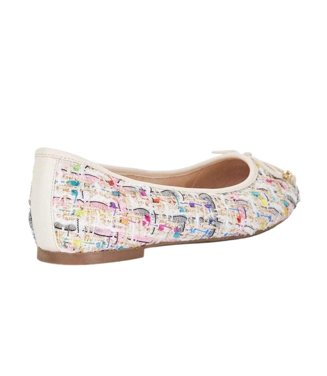 Womens/ladies Lo Hallo Tweed Bow Detail Ballet Flats Multicoloured Dune London-2