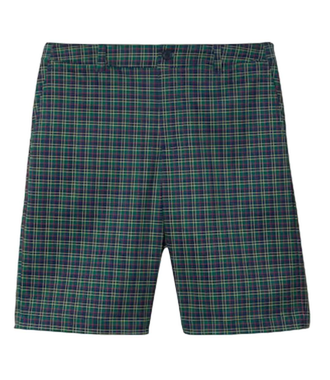 Mens Ultra Dry Plaid Golf Shorts Green Lacoste-2
