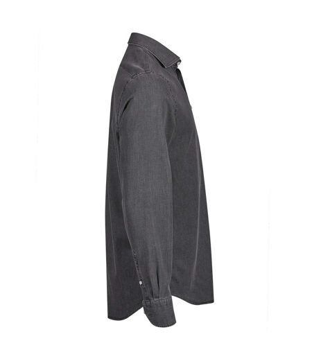 Mens Denim Long-sleeved Shirt Black Denim Tee Jays
