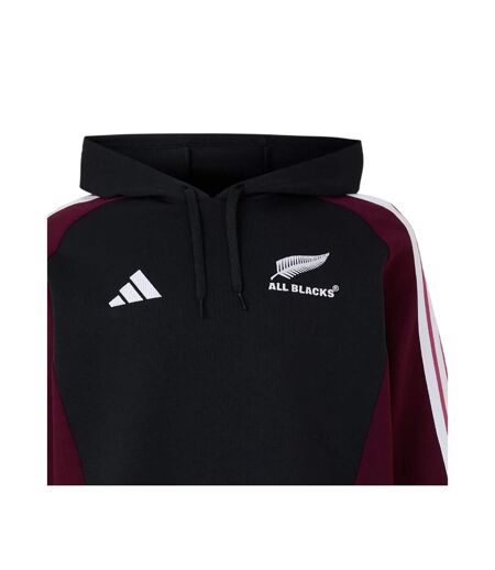 Mens Logo Regular Hoodie Black Maroon Adidas