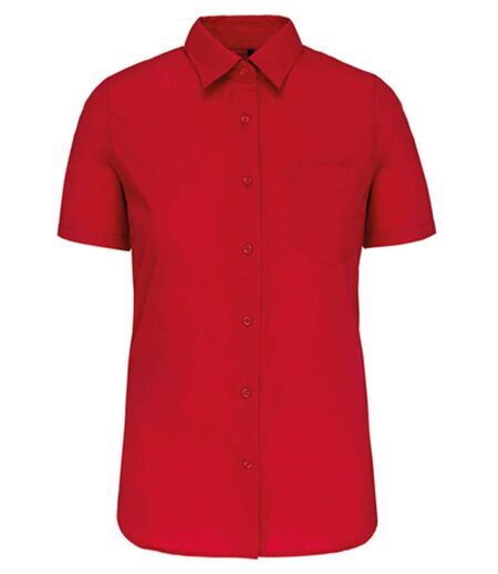 Chemise popeline manches courtes - Femme - K548 - rouge