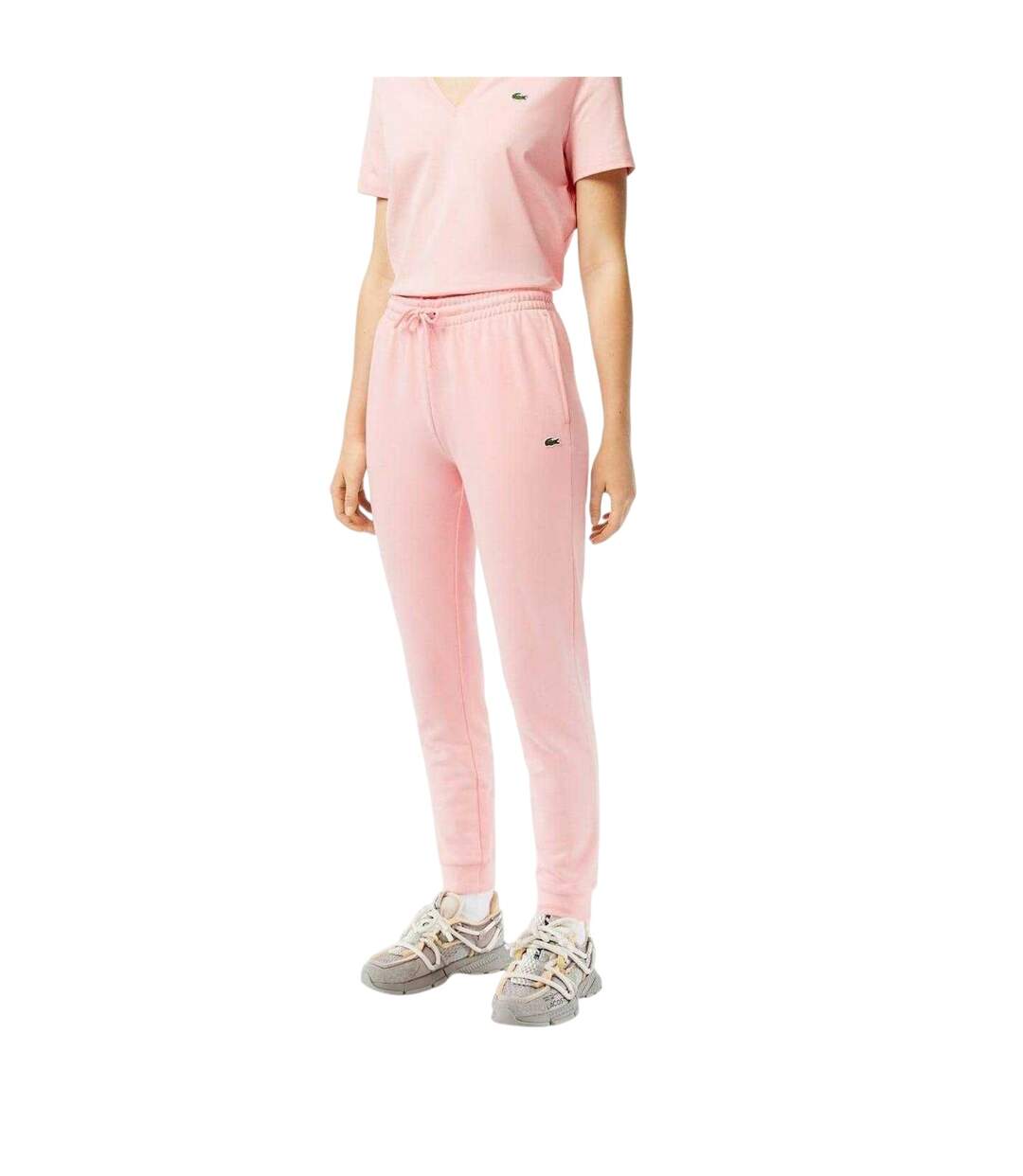 Womens/ladies Polycotton Joggers Pink Lacoste-4