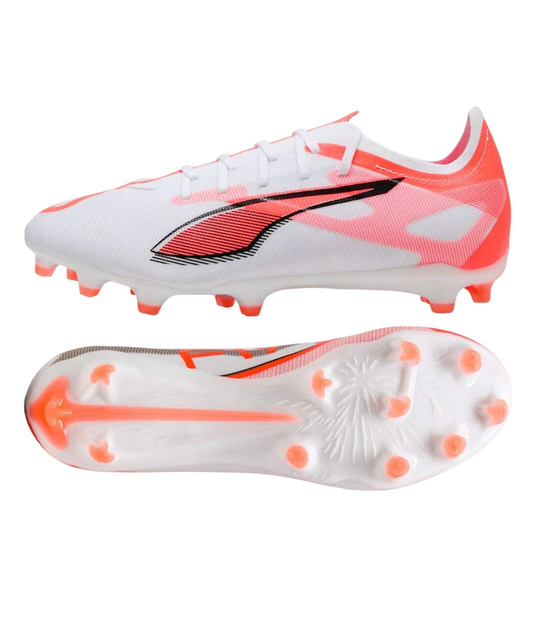 Chaussures De Foot Pour Terrain Ferme Match Ultra Homme Blanc Orange Puma-2