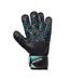 Childrens/kids Defense Logo Goalkeeper Gloves Black Teal Green Blue Meteor-2