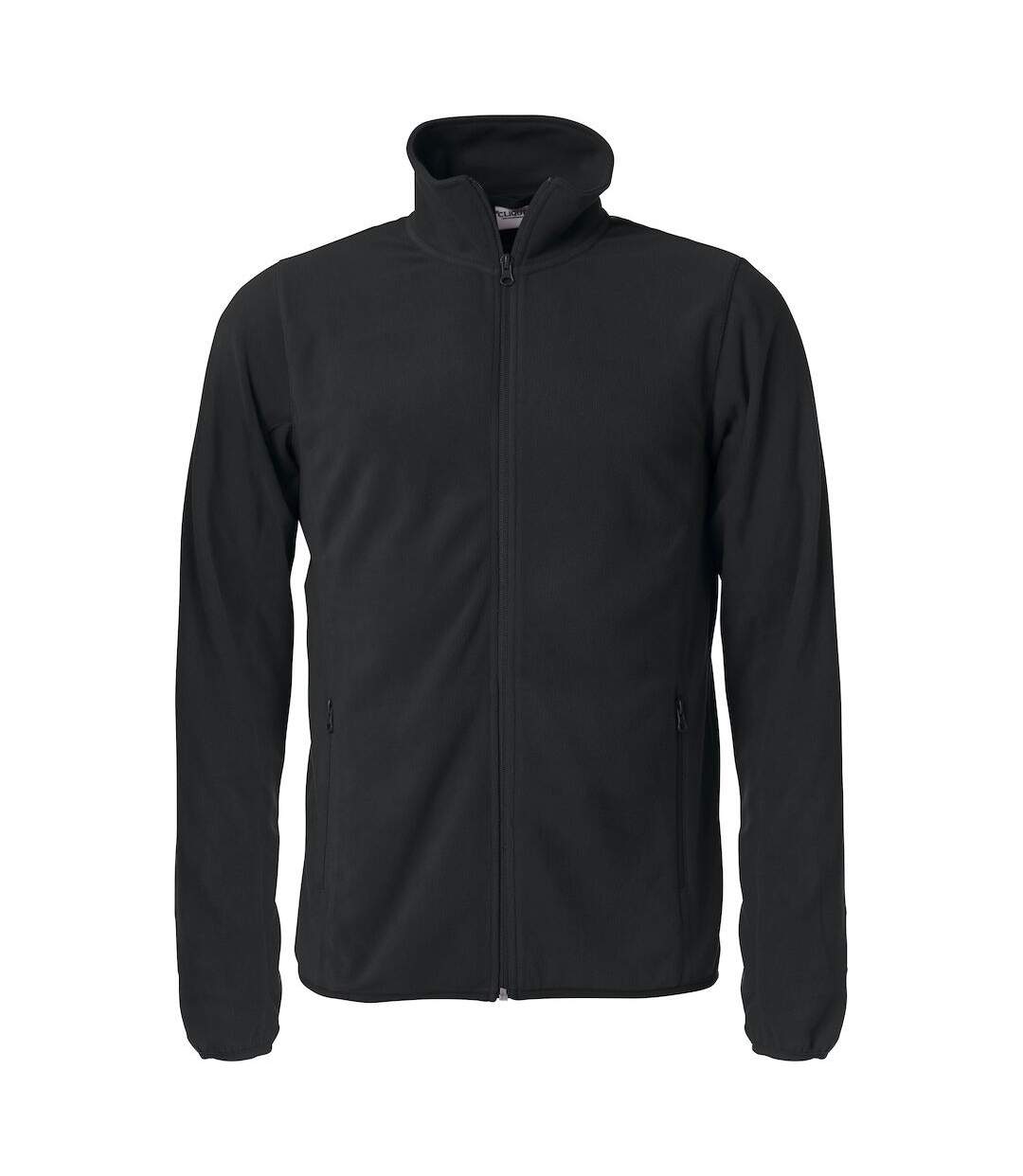 Mens Basic Microfleece Fleece Jacket Black Clique-1