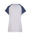 T-shirt Manches Raglan Motif/style Contrasté Femme Blanc Bleu Urban Classics-2