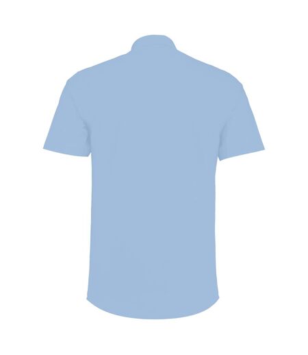 Kustom Kit Mens Short Sleeve Tailored Poplin Shirt (Light Blue)
