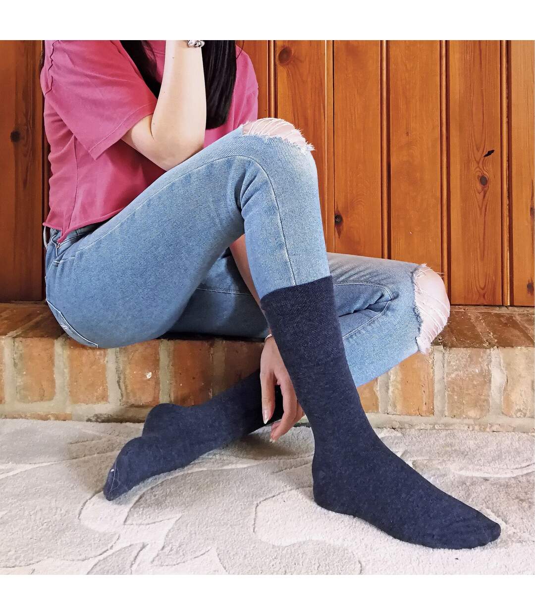 Ladies Thin Non Elastic Thermal Diabetic Socks-4