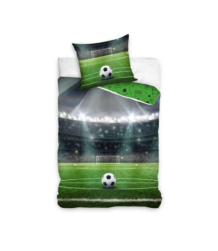 Reversible Cotton Football Goal Duvet Set (Green/Multicolored) - UTAG3367